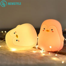 Load image into Gallery viewer, Penguin Silicone Touch Sensor Night Light Rechargeable 7 Colors USB Charging LED Night Lamp For Children Baby Christmas Gift