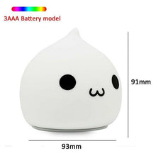 Load image into Gallery viewer, Silicone Touch Sensor LED Night Light For Children Baby Kids 7 Colors 2 modes Cat LED USB LED Night Lamp