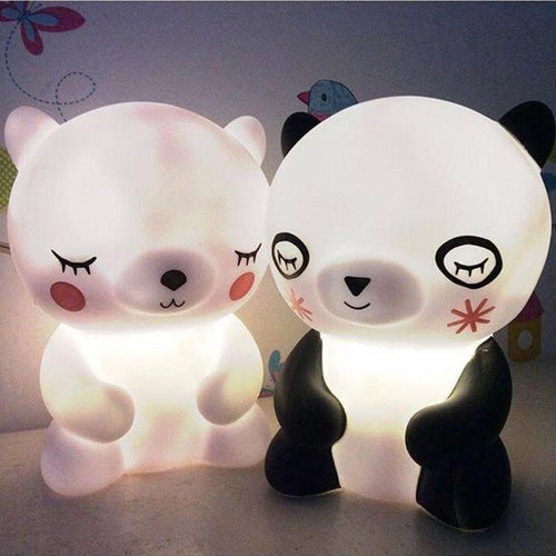 Bear Panda Led Night Light Lamp Cute Animal Nightlight for  Kids Room Bedside Living Room Decorative Lighting Children Gift
