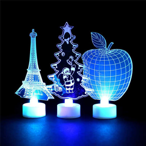 Christmas Creative Colorful Night Light Can Paste LED Decorative Wall Kids Gift for Home Christmas Party Decorations #2o29