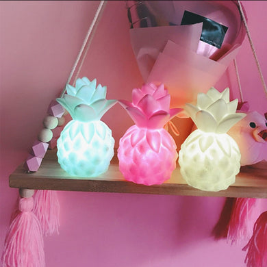 New 1pc Cartoon LED Night Light Pineapple Table Lamp Creative Gift For Friend Children Baby Light Yellow / Pink / Green