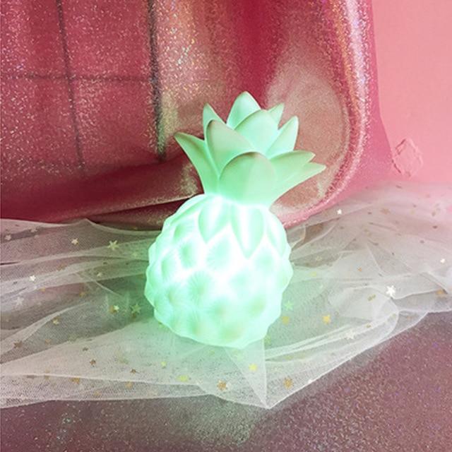 New 1pc Cartoon LED Night Light Pineapple Table Lamp Creative Gift For Friend Children Baby Light Yellow / Pink / Green