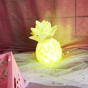 New 1pc Cartoon LED Night Light Pineapple Table Lamp Creative Gift For Friend Children Baby Light Yellow / Pink / Green